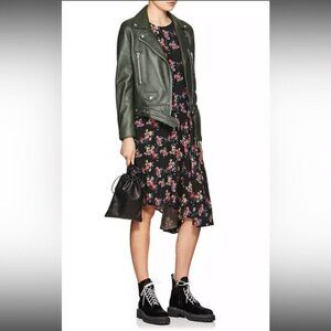 PUBLIC SCHOOL New York Floral Print Midi Length Dress Size 2 RIMA Dark Academia